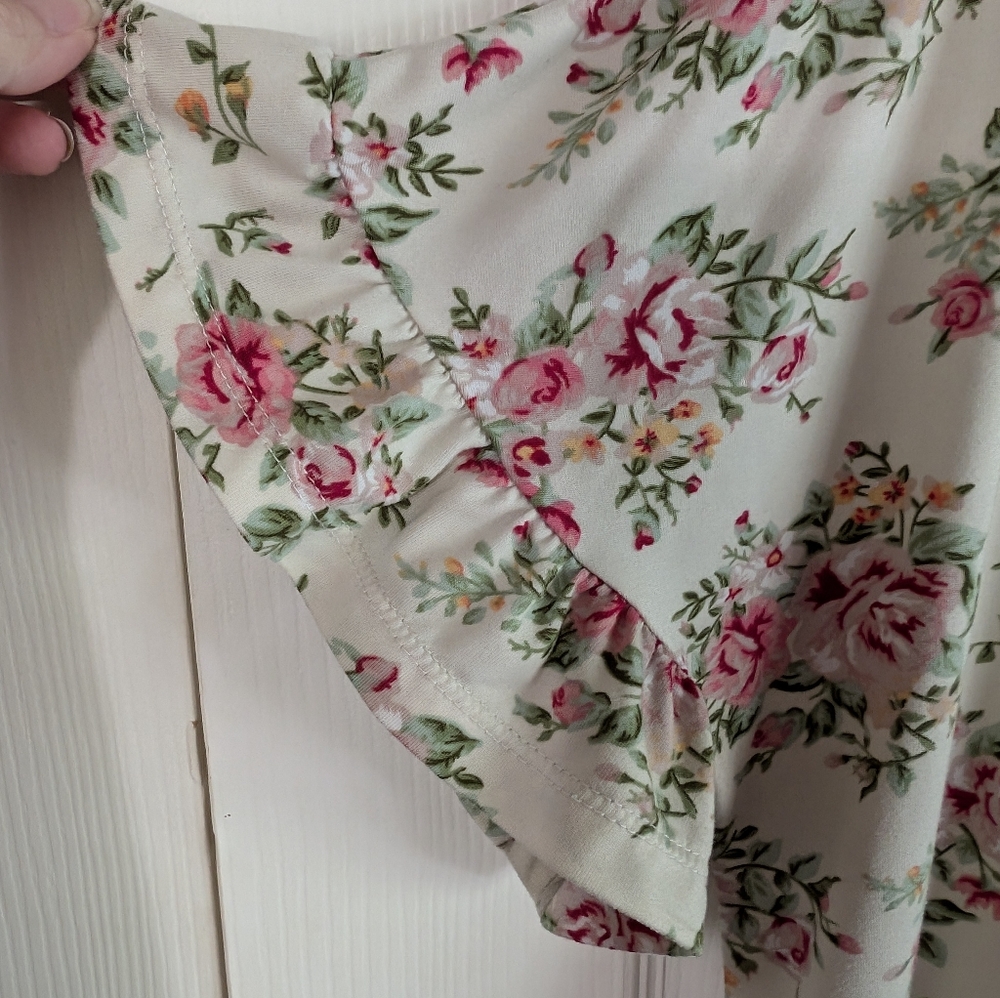 Ninexis Floral Short Sleeve Top Size XL - Picture 5 of 6